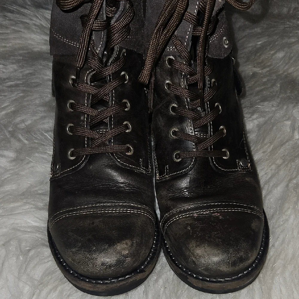 Taos CRAVE Women's Brown Lace-Up Buckle Combat Boots SZ39 - Picture 8 of 9